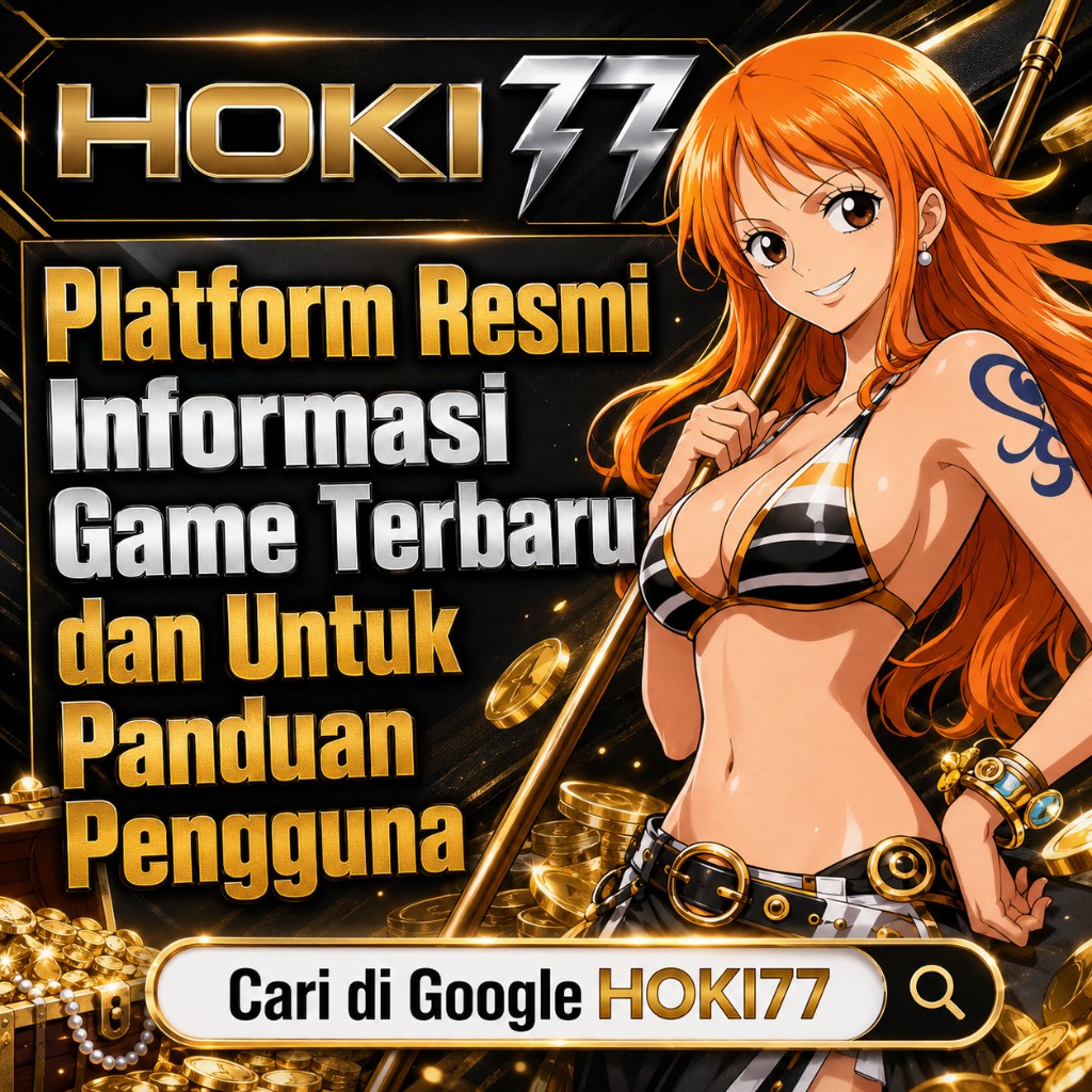 Banner informasi resmi HOKI77 platform game terbaru